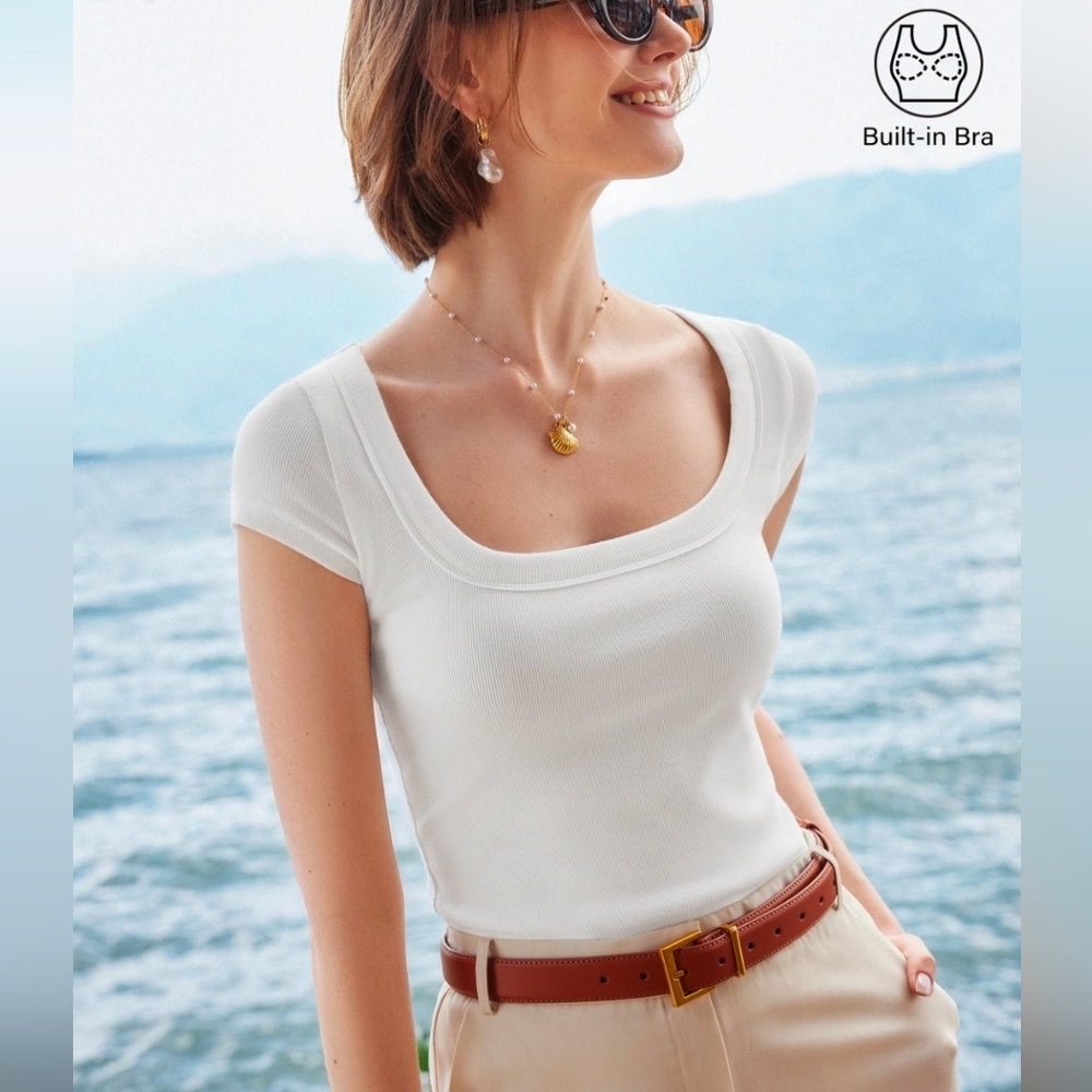 OGL Stretch Cotton Square Neck Cap Sleeve Brami XL